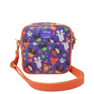 Loungefly Purple and Orange Mickey Crossbody Bag
